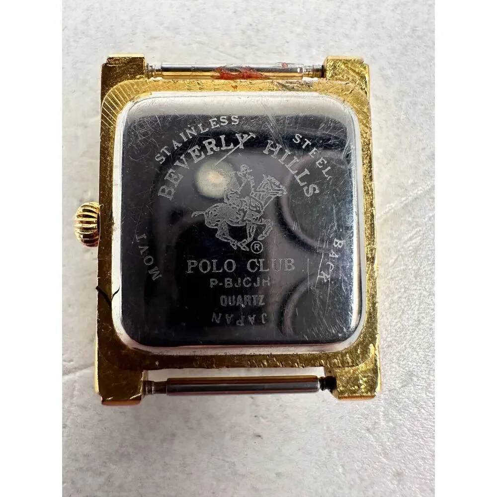 VTG Beverly Hills Polo Club Watch 24mm Square Date MOP Dial New Battery